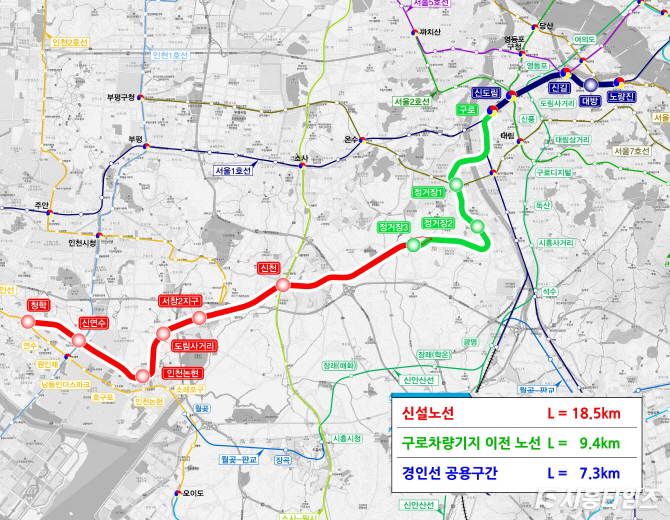 제2경인선 노선도 (자료제공:더민주 시흥갑 지역위원회)