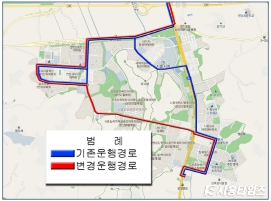 3300번 노선도. 자료제공: 시흥시