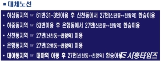 520번 대체 노선 안내